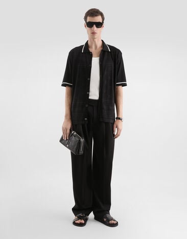 Dolce & Gabbana Wool gabardine trousers Black GP185THU2AR
