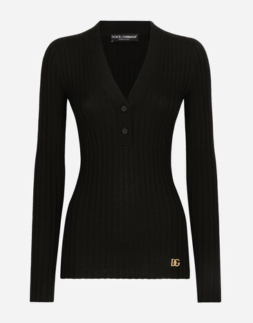 Dolce & Gabbana Wool flat-rib sweater Black FXV15ZJFMBC