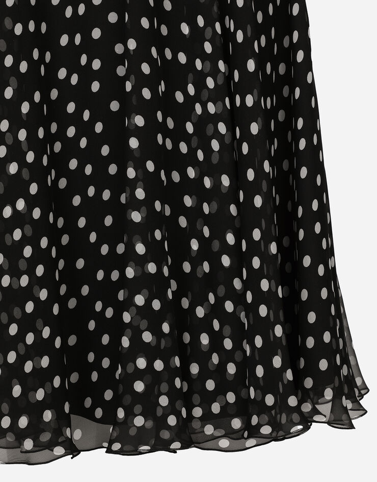 Dolce & Gabbana Polka-dot one-shoulder chiffon dress Print F6JFLTIS1UI