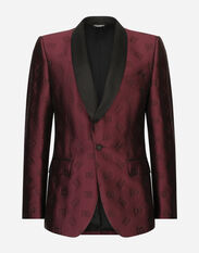 Dolce & Gabbana Single-breasted Sicilia-fit tuxedo suit with DG monogram Purple GKOSMTHJMO3