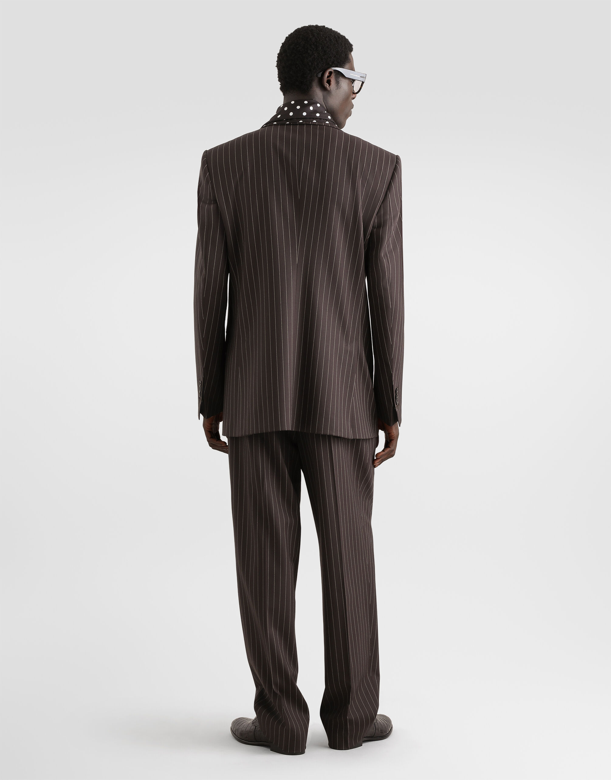 Pinstripe wool trousers - thumbnail 3