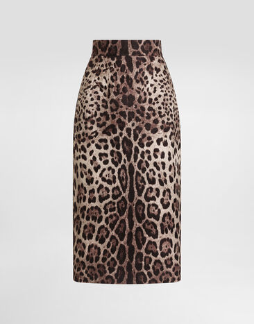 Dolce & Gabbana Leo-print brocade skirt Print F4CS8TFSTB3