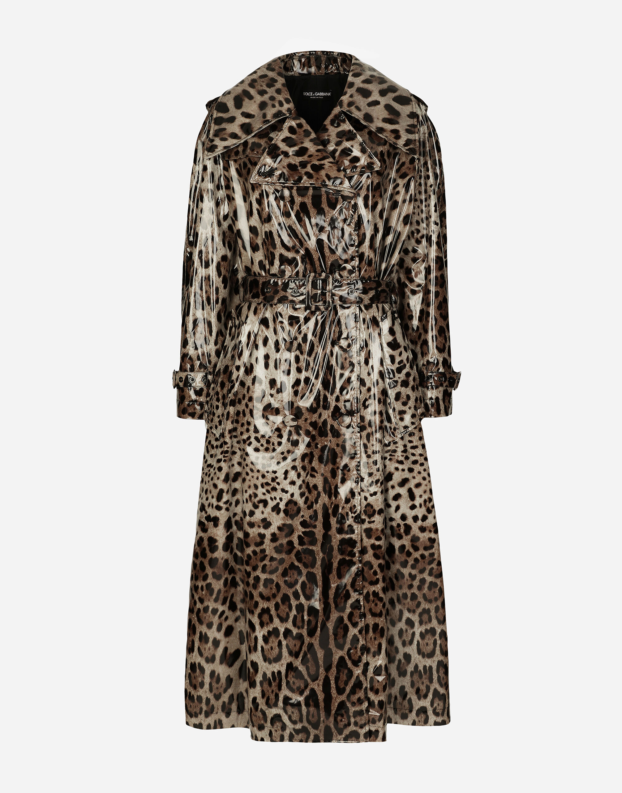 Dolce & Gabbana Leopard-print coated satin trench coat Print F6JGHTHS10S