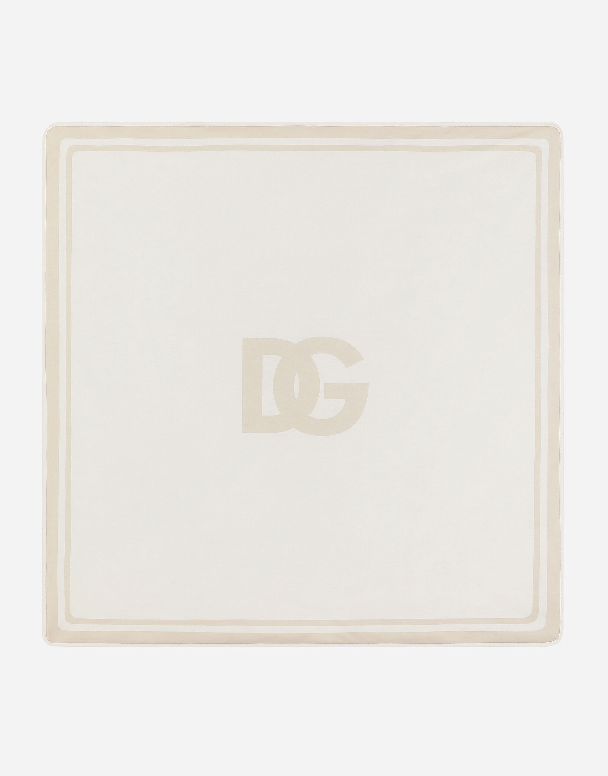 Dolce & Gabbana Coperta in jersey stampa logo DG Beige L1KWF6JAWX7