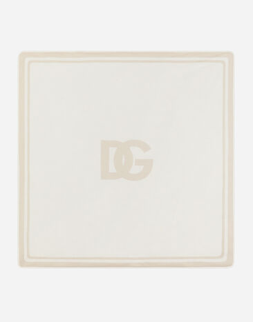 Dolce & Gabbana Jersey blanket with DG logo print Beige L1KWF6JAWX7