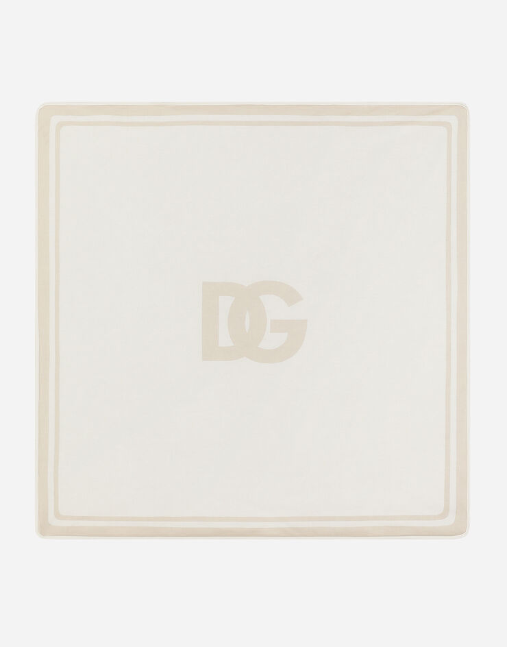 Dolce & Gabbana بطانية جيرسي بطبعة شعار DG بيج LNJA88G7L5F