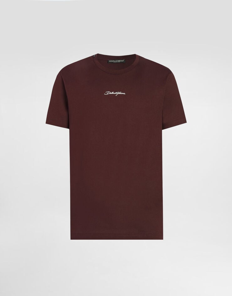 Dolce & Gabbana Camiseta de algodón con parche bordado Dolce & Gabbana Camiseta de algodón con parche bordado Purple G8RN8ZG7P0C