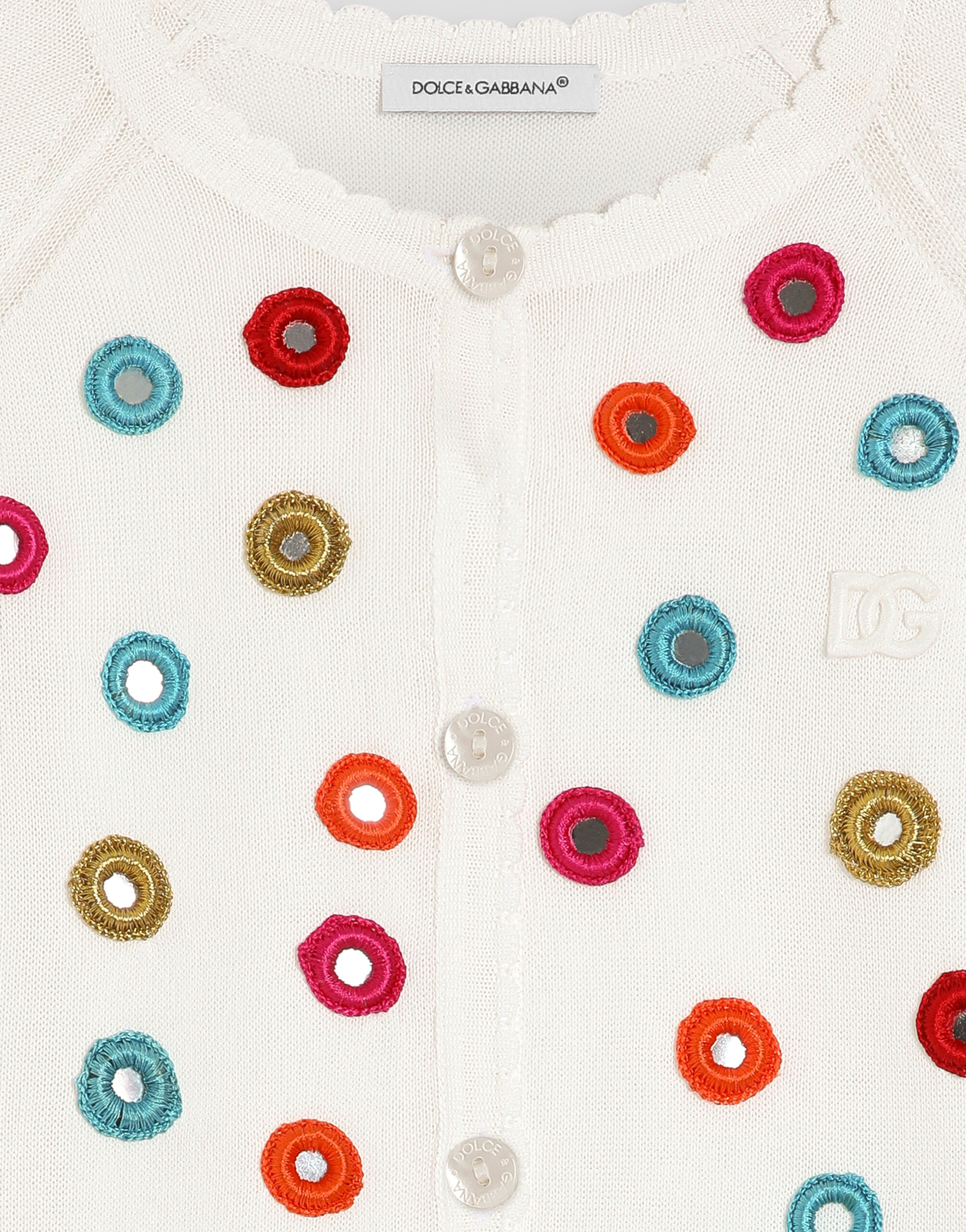Knit cardigan in White for Girls | Dolce&Gabbana® US