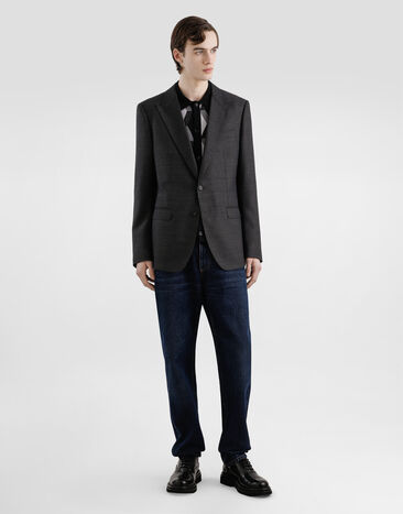 Dolce & Gabbana Single-breasted taormina wool jacket Grey G2NW0TFU25E
