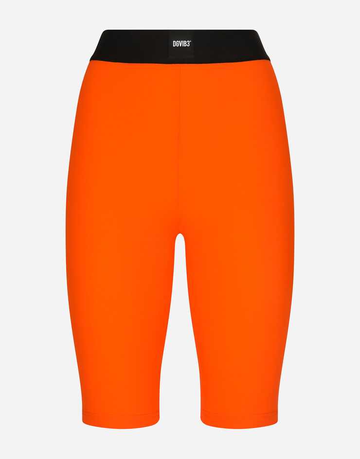 Dolce & Gabbana Spandex jersey cycling shorts with elasticated band DGVIB3 Orange FT001TG7K6V