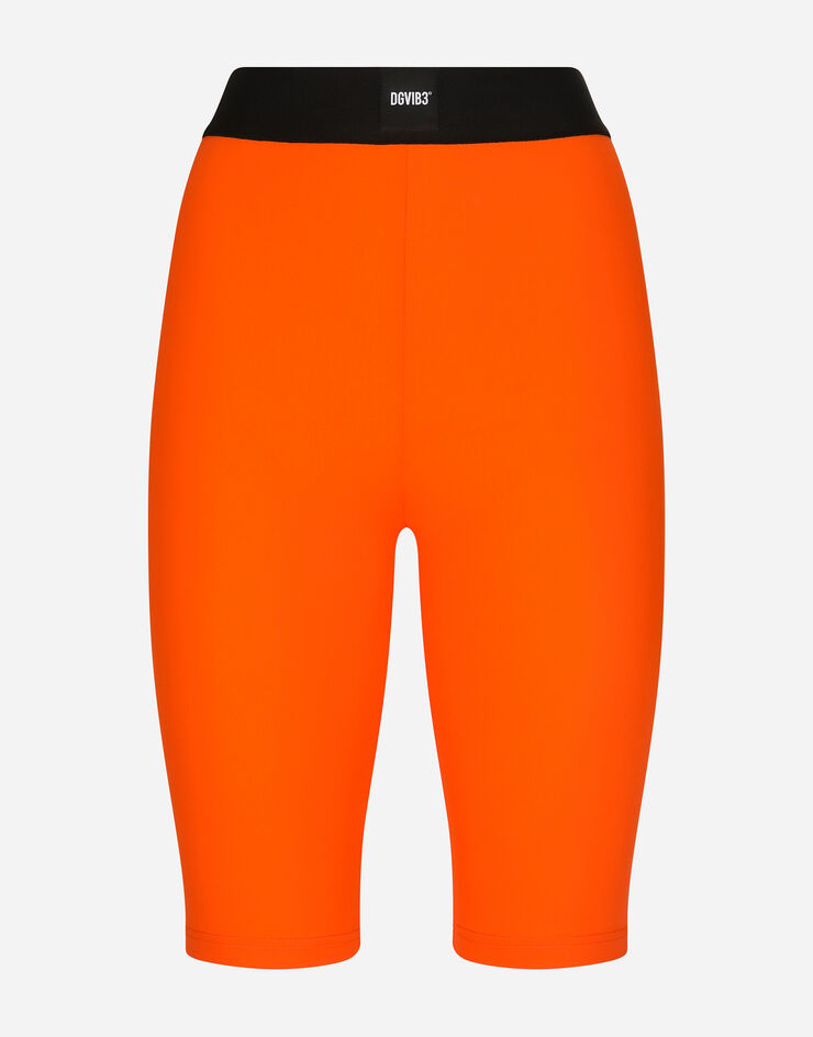 Dolce & Gabbana Radlerhose aus maschenfestem Jersey mit elastischem Band Orange FT001TG7K6V