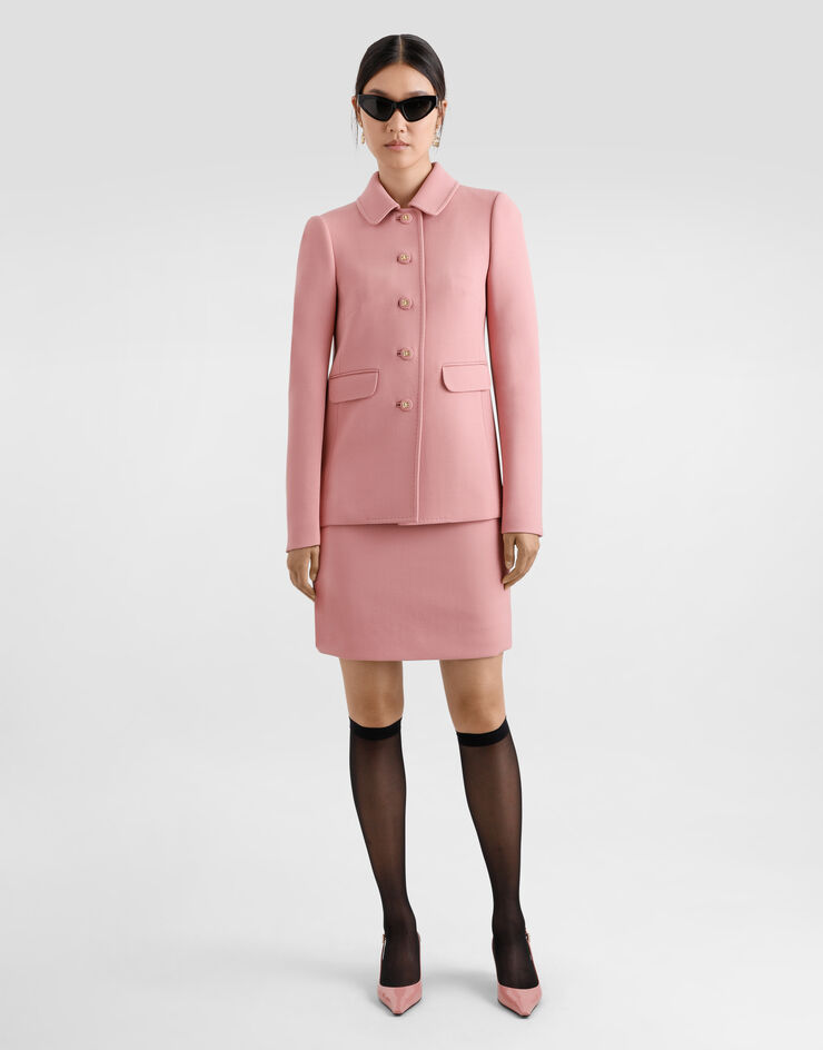 Dolce & Gabbana DG 徽标别针缎布背心上衣 Pink F7AK5TFURAG