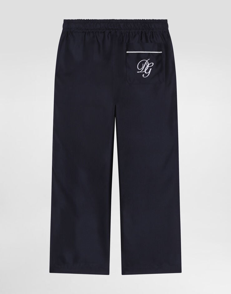 Dolce & Gabbana Twill trousers with DG embroidery Dolce & Gabbana Twill trousers with DG embroidery Blue L43P44G7P2D