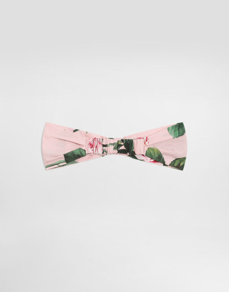 Dolce & Gabbana Fascia per capelli in popeline con stampa Rose Stampa LN5H50HS5S8
