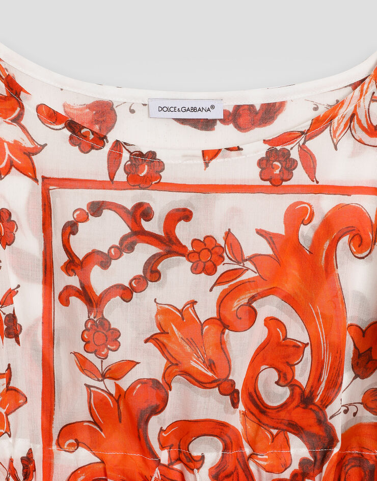 Dolce & Gabbana Majolica-print batiste kaftan Multicolor LB7A40G7P4D