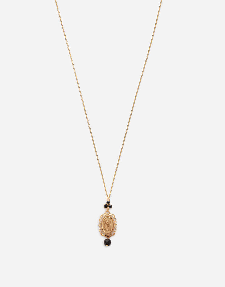 Dolce & Gabbana Sicily pendant with medal on yellow gold chain Gold WAFS5GWSLE1