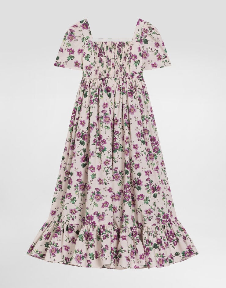 Dolce & Gabbana Poplin dress with violet print Print L53DX2HS5TX