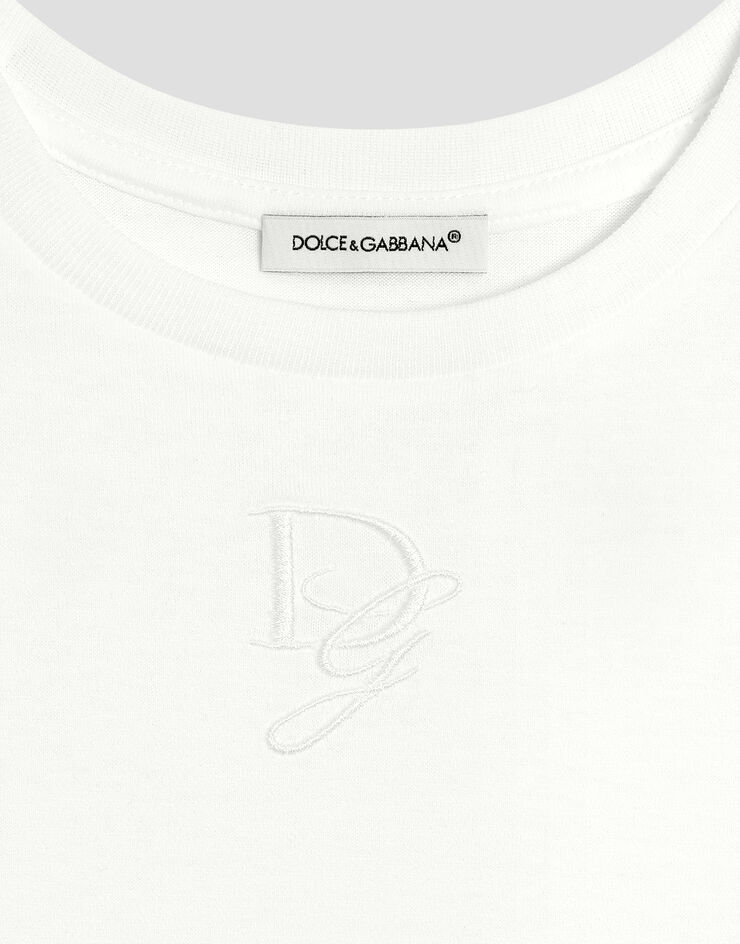 Dolce & Gabbana T-shirt in jersey con logo DG Bianco L4JTHUG7O7V