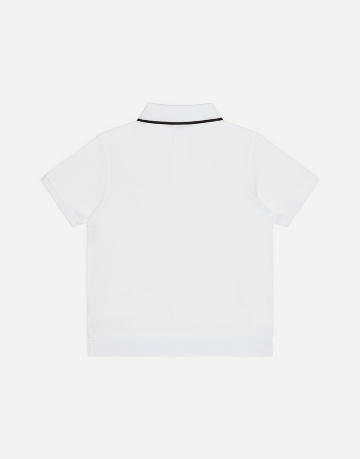 Dolce & Gabbana Piqué polo shirt with DG logo patch BIANCO L4JTBJG7VYG