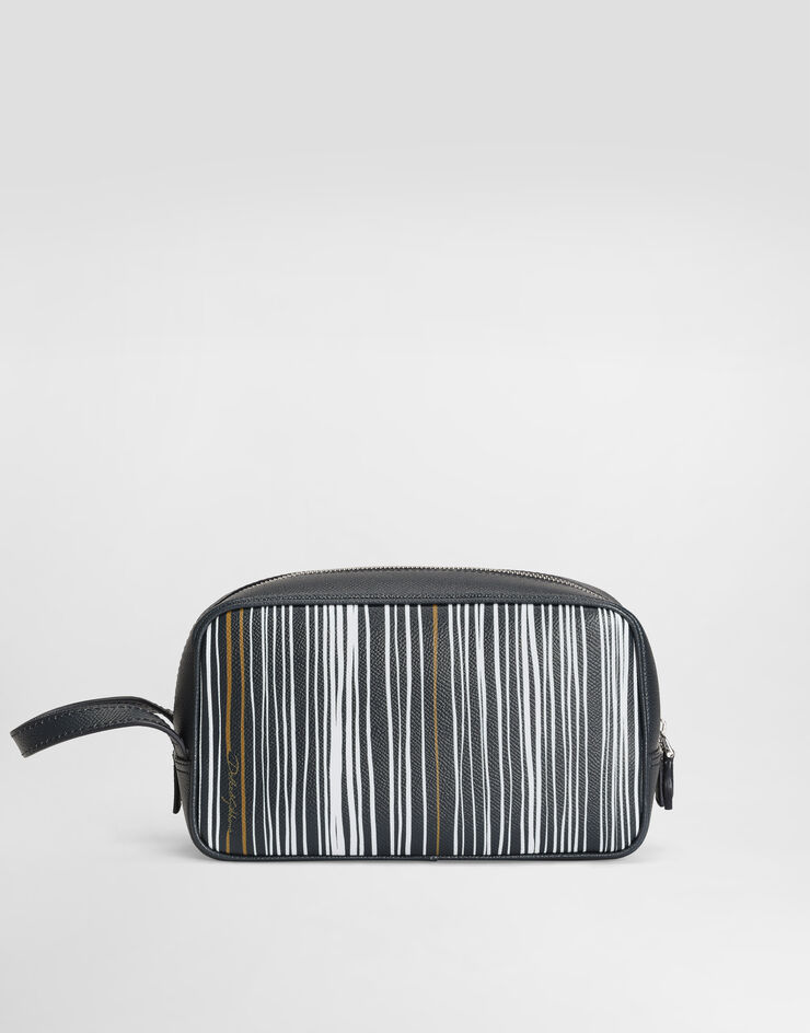 Dolce & Gabbana Stripe-print toiletry bag in calfskin Multicolor BT3310A0843
