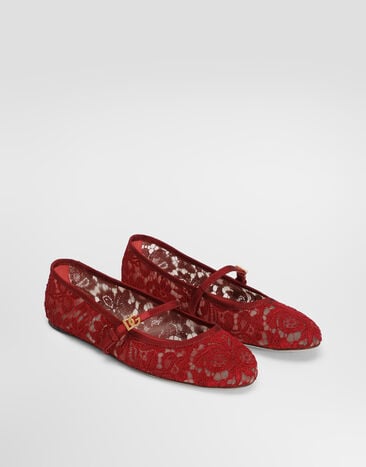Dolce & Gabbana حذاء باليرينا من الدانتيل Multicolor CB0244A0611