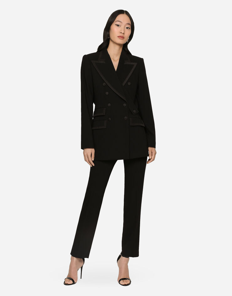 Dolce & Gabbana Chaqueta Turlington de esmoquin con botonadura doble de sarga Negro F29EYTFUBGC