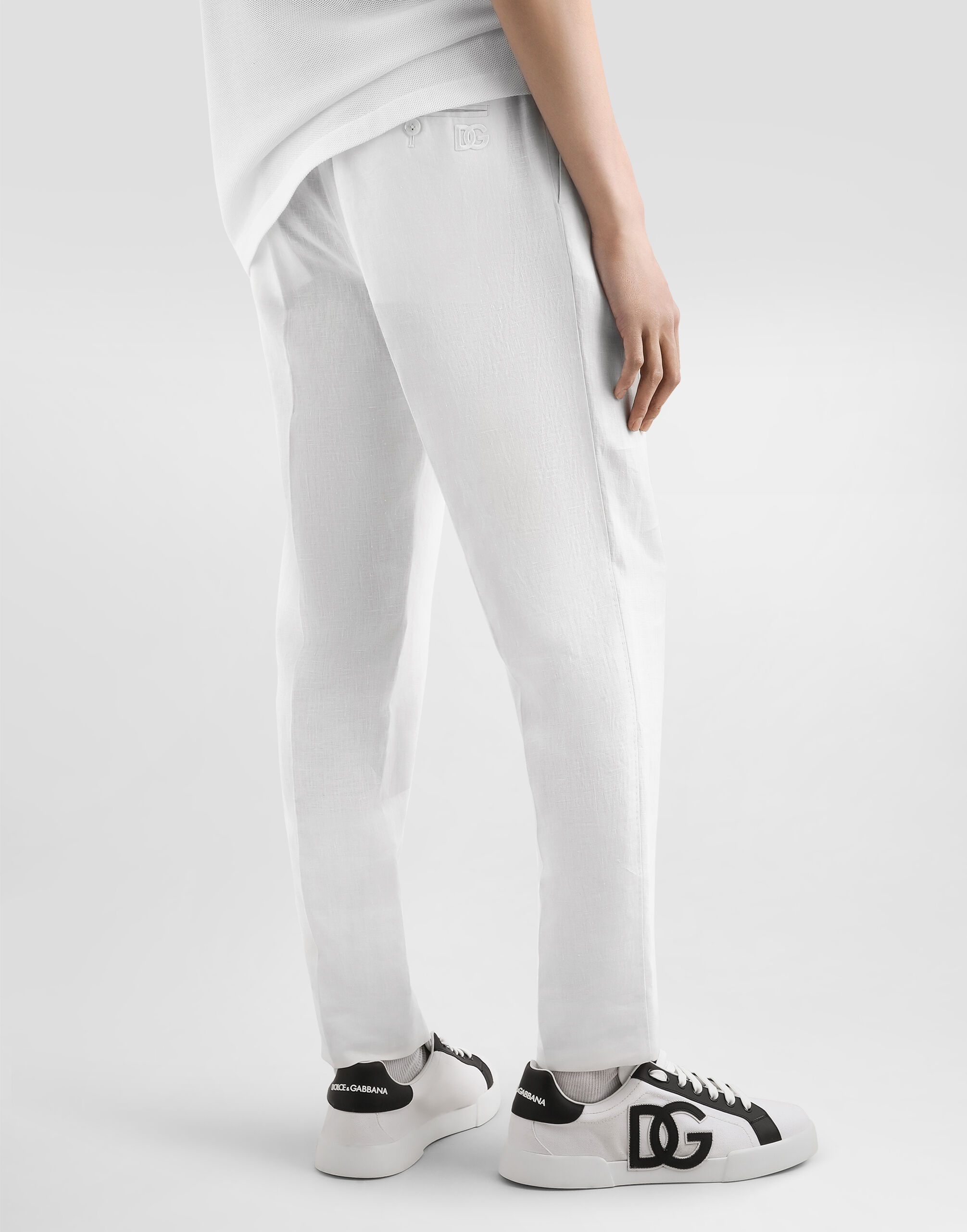 Linen trousers in White for Men | Dolce&Gabbana® US