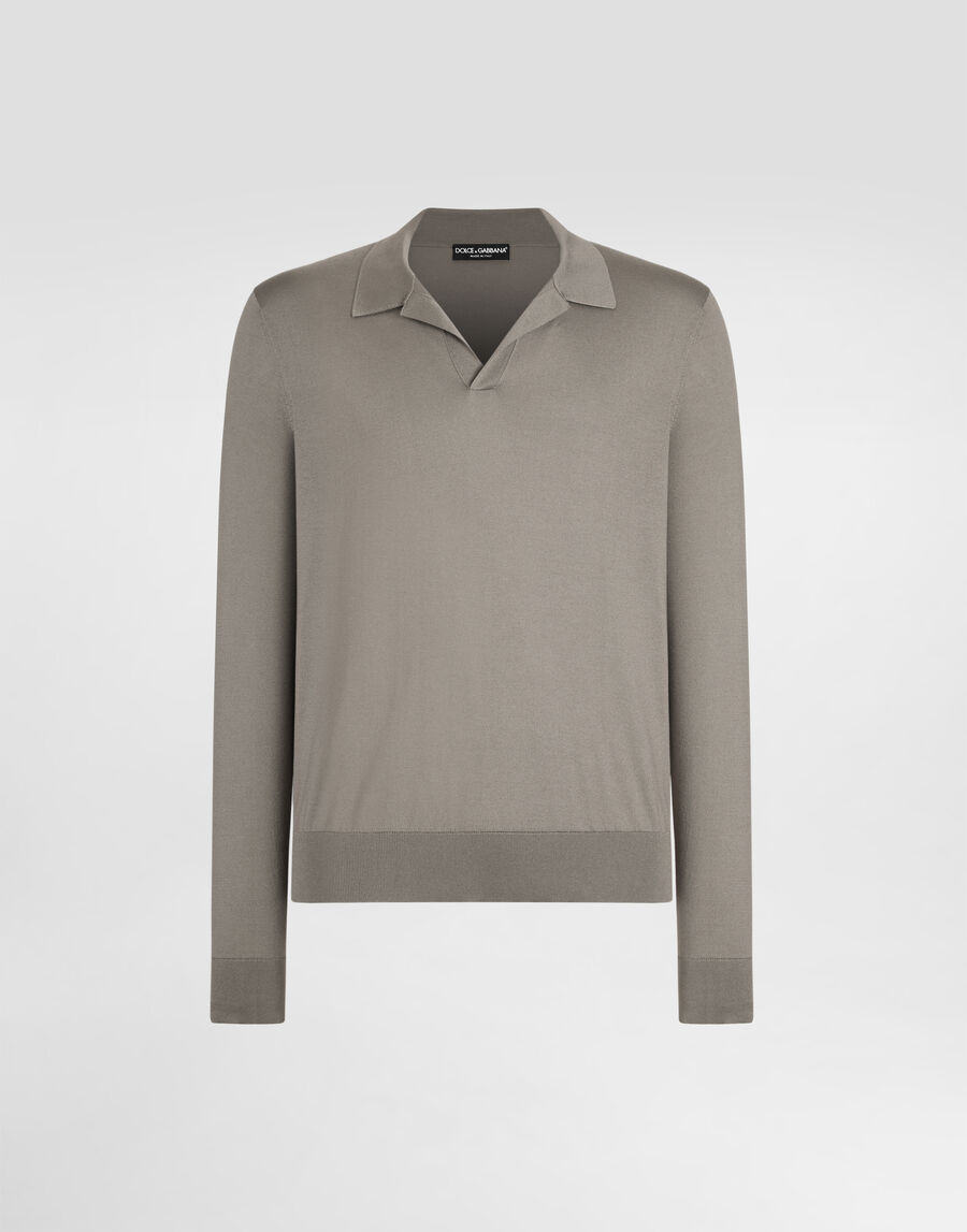 Silk polo shirt