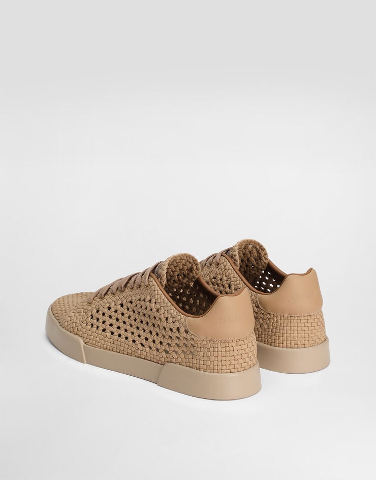 Dolce & Gabbana Portofino light strobel sneakers in fabric Beige CS2350AE086