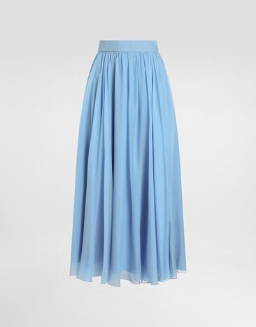 Dolce & Gabbana Chiffon circle skirt Azure F4CPUTFU1UR