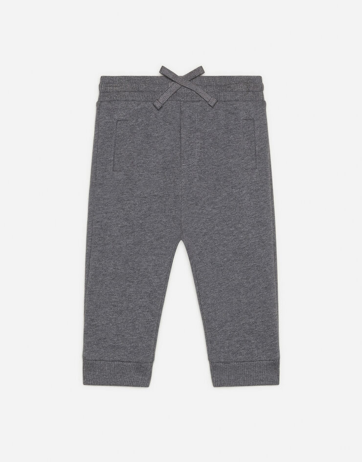 Dolce & Gabbana Jersey jogging pants with logo plate GRIGIO L1JPT0G7OLJ