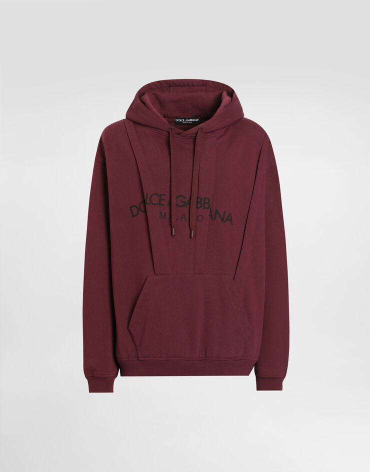 Dolce & Gabbana Cotton hoodie with logo Bordeaux G9BNNTG7O2L