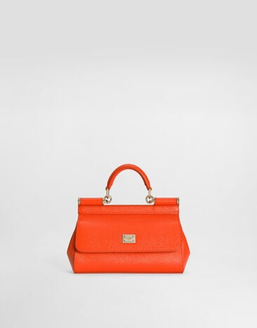 Dolce & Gabbana Bolso de mano Sicily mini en piel de becerro Orange BB7116B1001