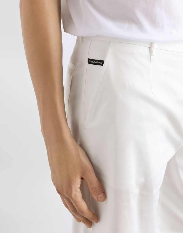 Dolce & Gabbana Bermudas de algodón elástico con placa con logotipo Blanco GVC4HTFUFMJ