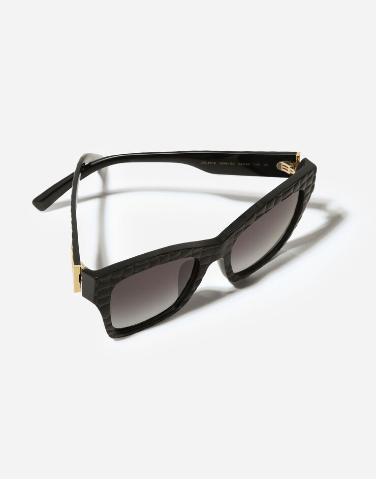 Dolce & Gabbana DG Crossed Sunglasses Black texture cocco VG4512VP88G