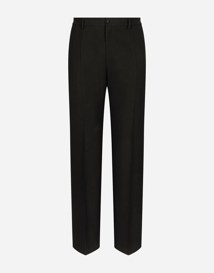 Dolce & Gabbana Pantalon jambe droite en laine Noir GYZMHTFU27J