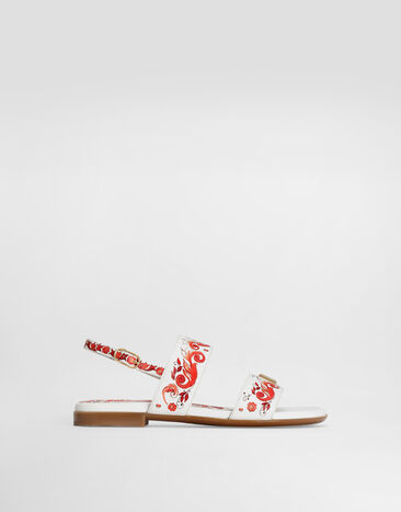 Dolce & Gabbana Majolica-print calfskin sandals Multicolor D10819AX450