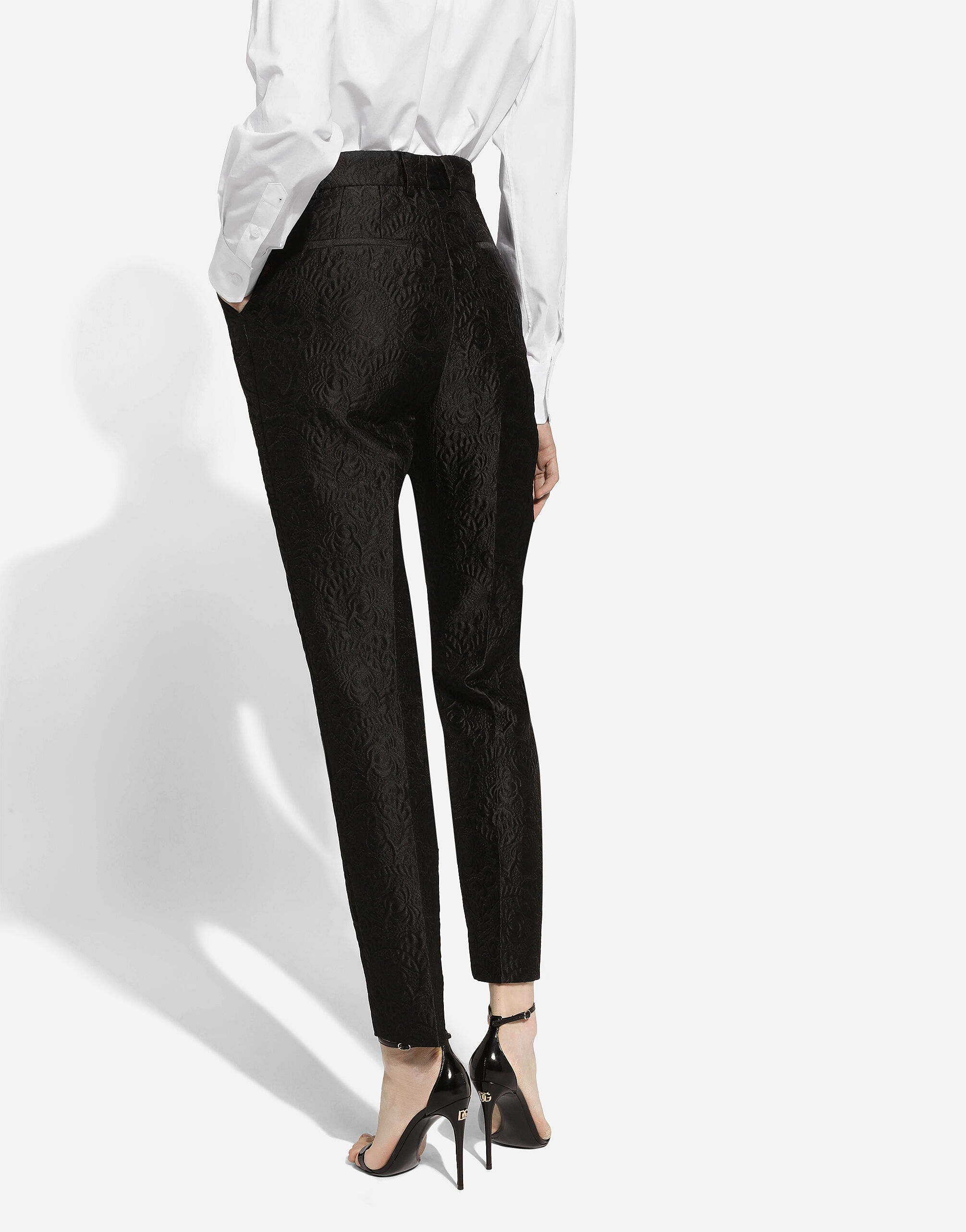 Tailored floral jacquard pants - thumbnail 4