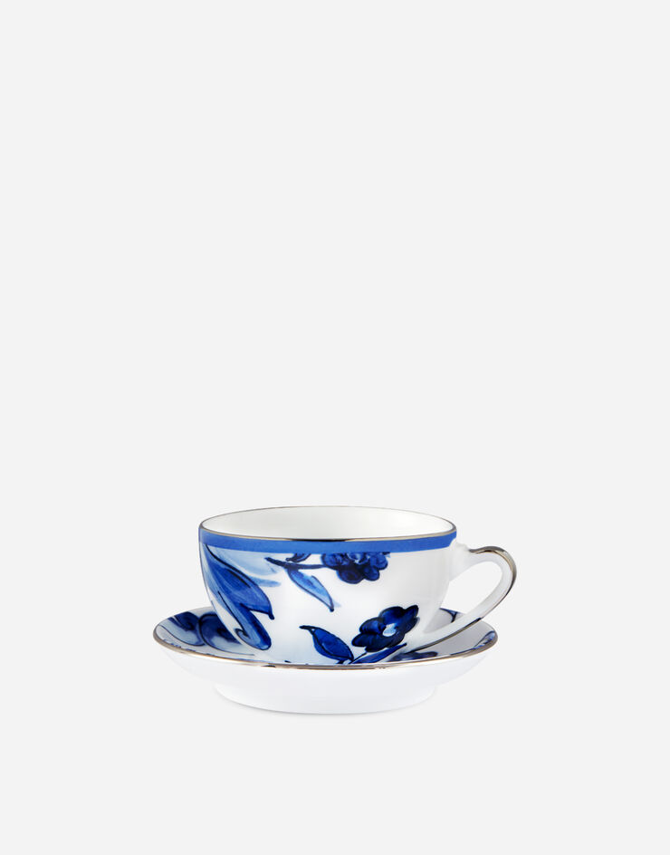 Dolce & Gabbana Tasse à Thé avec Soucoupe en Porcelaine Multicolore TC0102TCA40