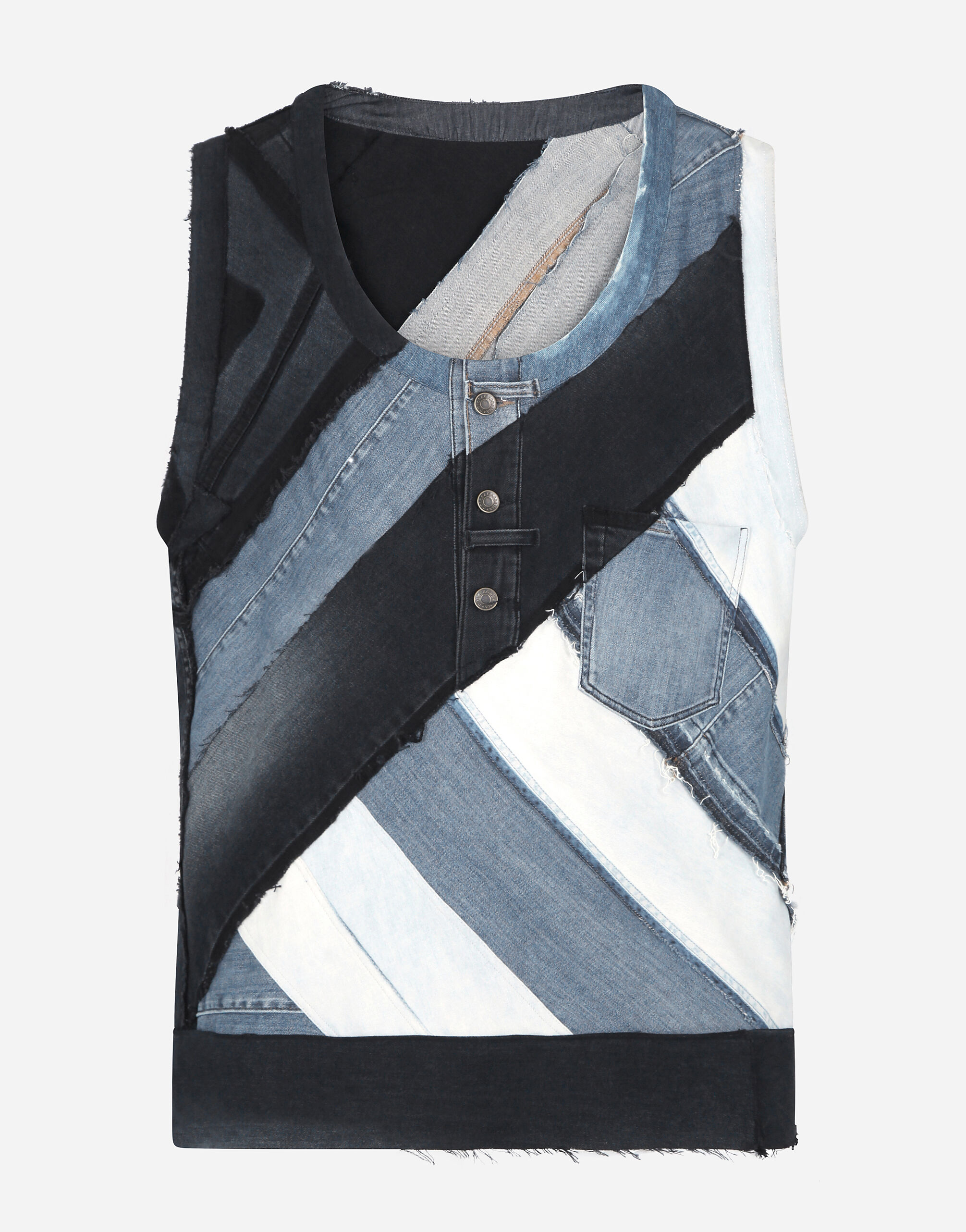 Denim patchwork singlet