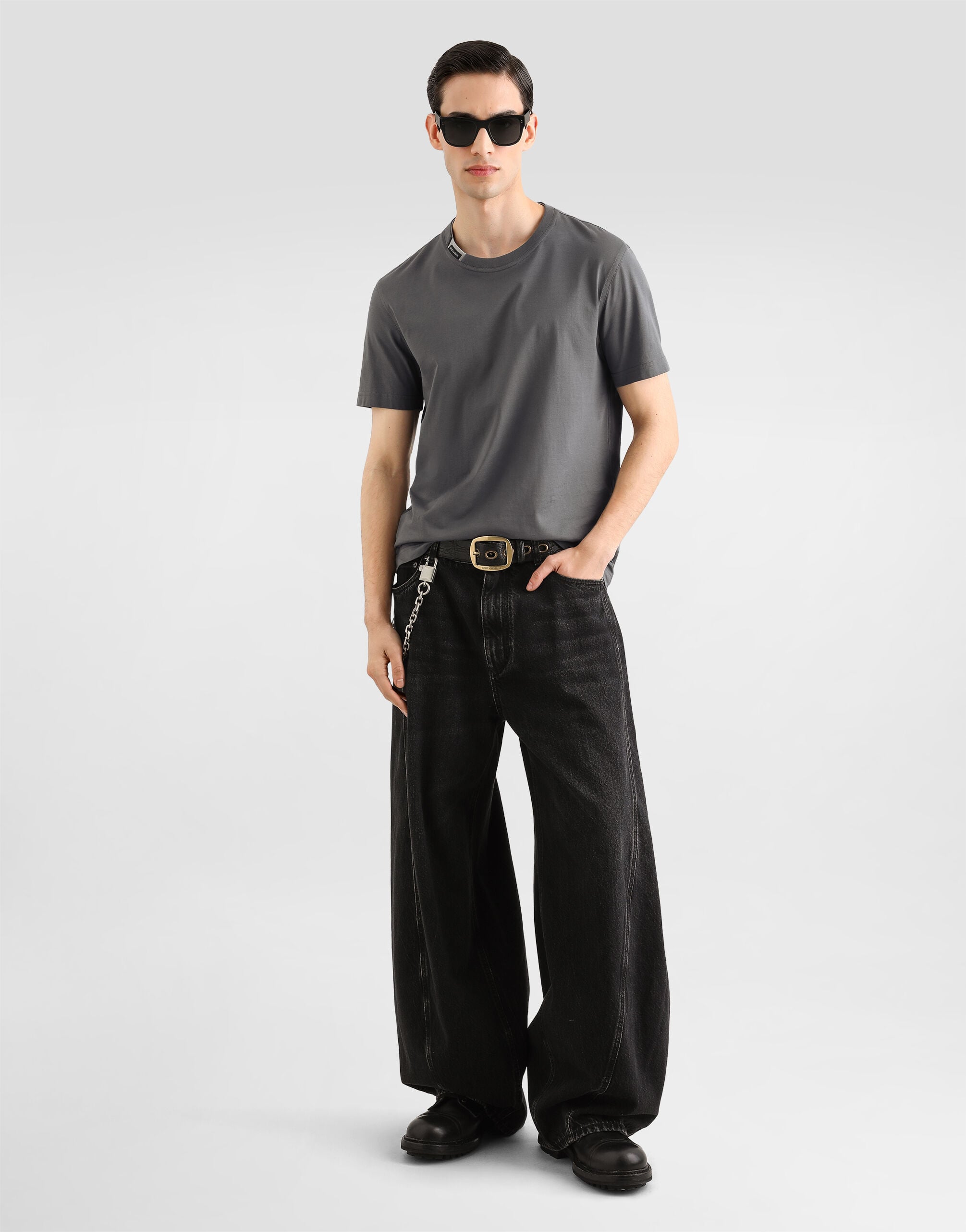Dolce＆Gabbana Tシャツ・ジーンズ　3点セット Cotton jersey t-shirt in Grey for Men | Dolce&Gabbana®