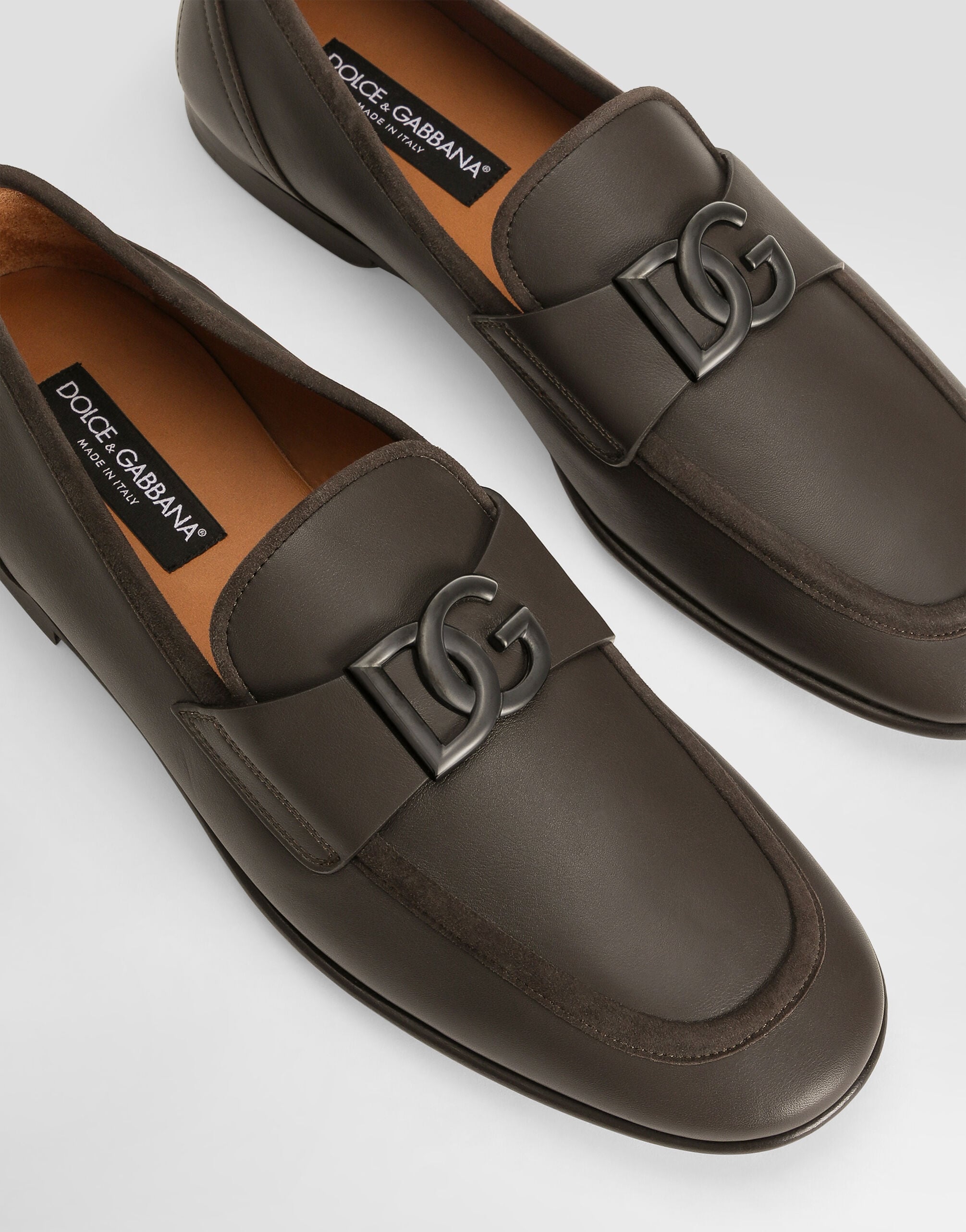Calfskin slipper in Brown for Men | Dolce&Gabbana® US