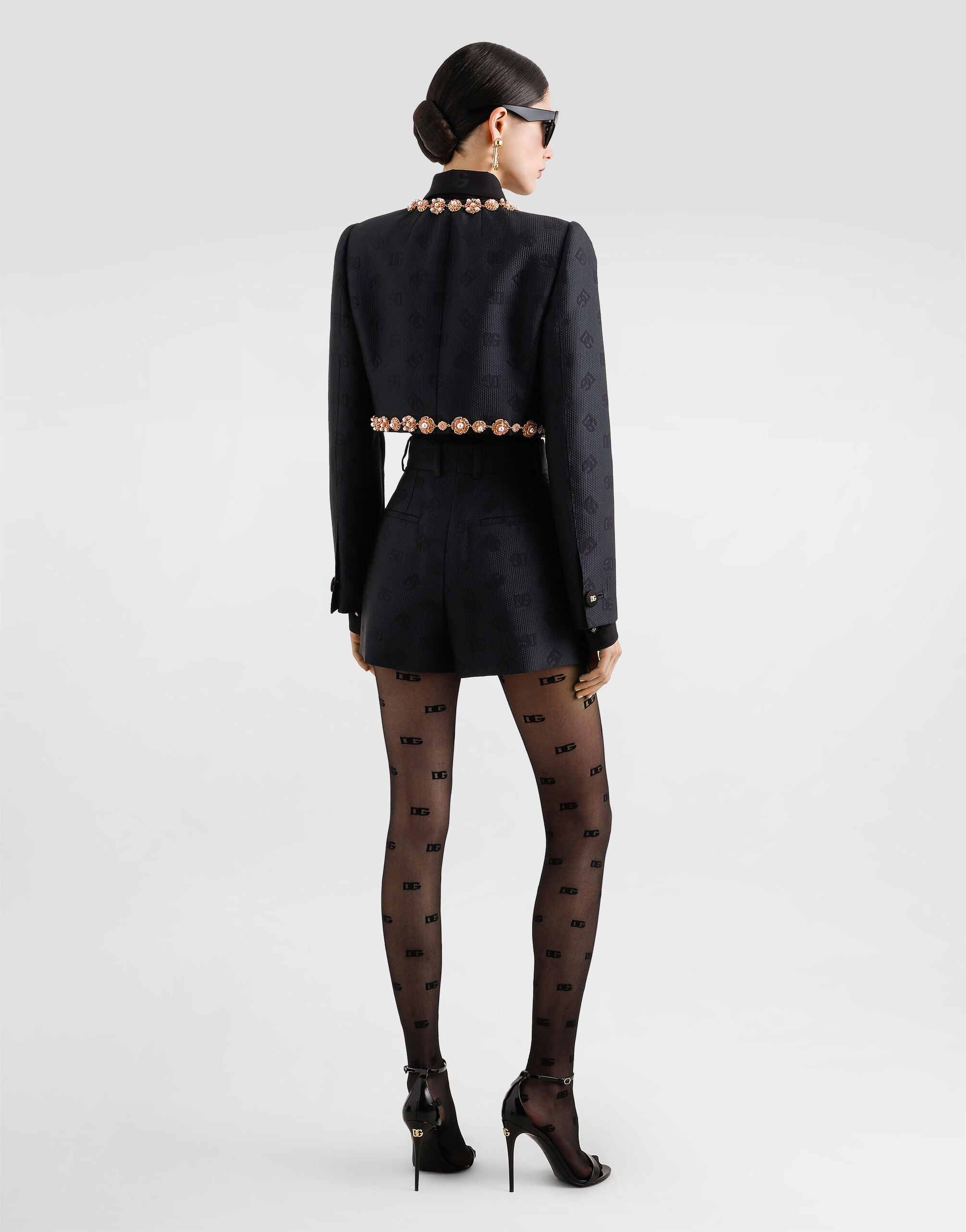Matelassé jacquard trousers - thumbnail 3