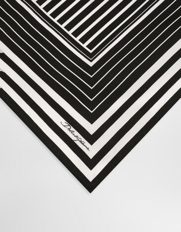 Dolce & Gabbana Silk twill scarf with striped print (50x50) Dolce & Gabbana Silk twill scarf with striped print (50x50) Print FN093RGDCLA