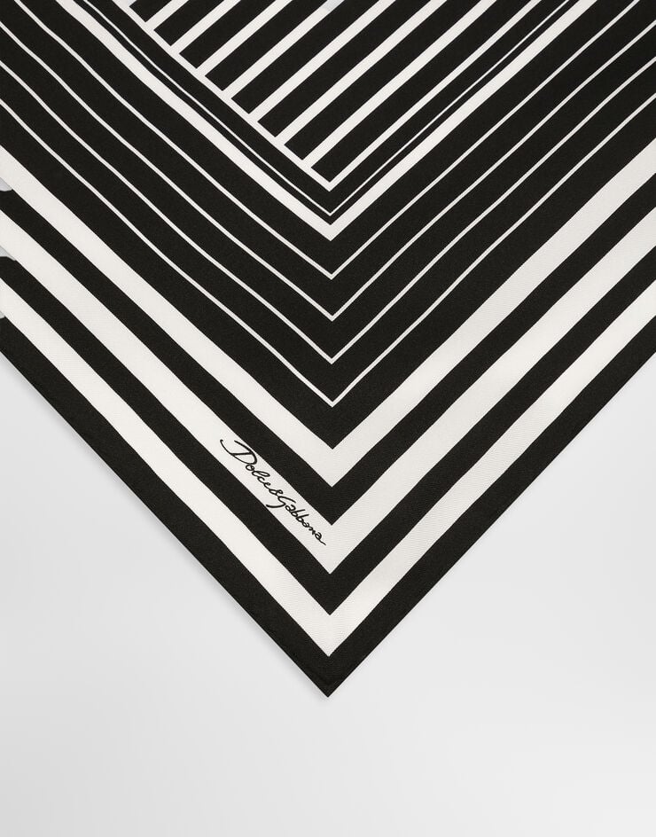 Dolce & Gabbana Silk twill scarf with striped print (50x50) Dolce & Gabbana Silk twill scarf with striped print (50x50) Print FN093RGDCLA
