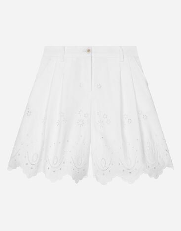 Dolce & Gabbana Poplin and broderie anglaise shorts White L53Q31FG5BL