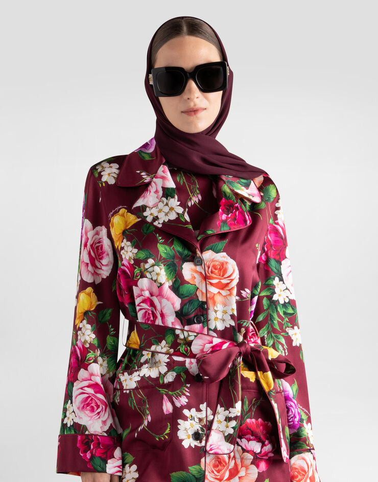 Dolce & Gabbana Rose-print satin vanity shirt Multicolor I5685WIS11B