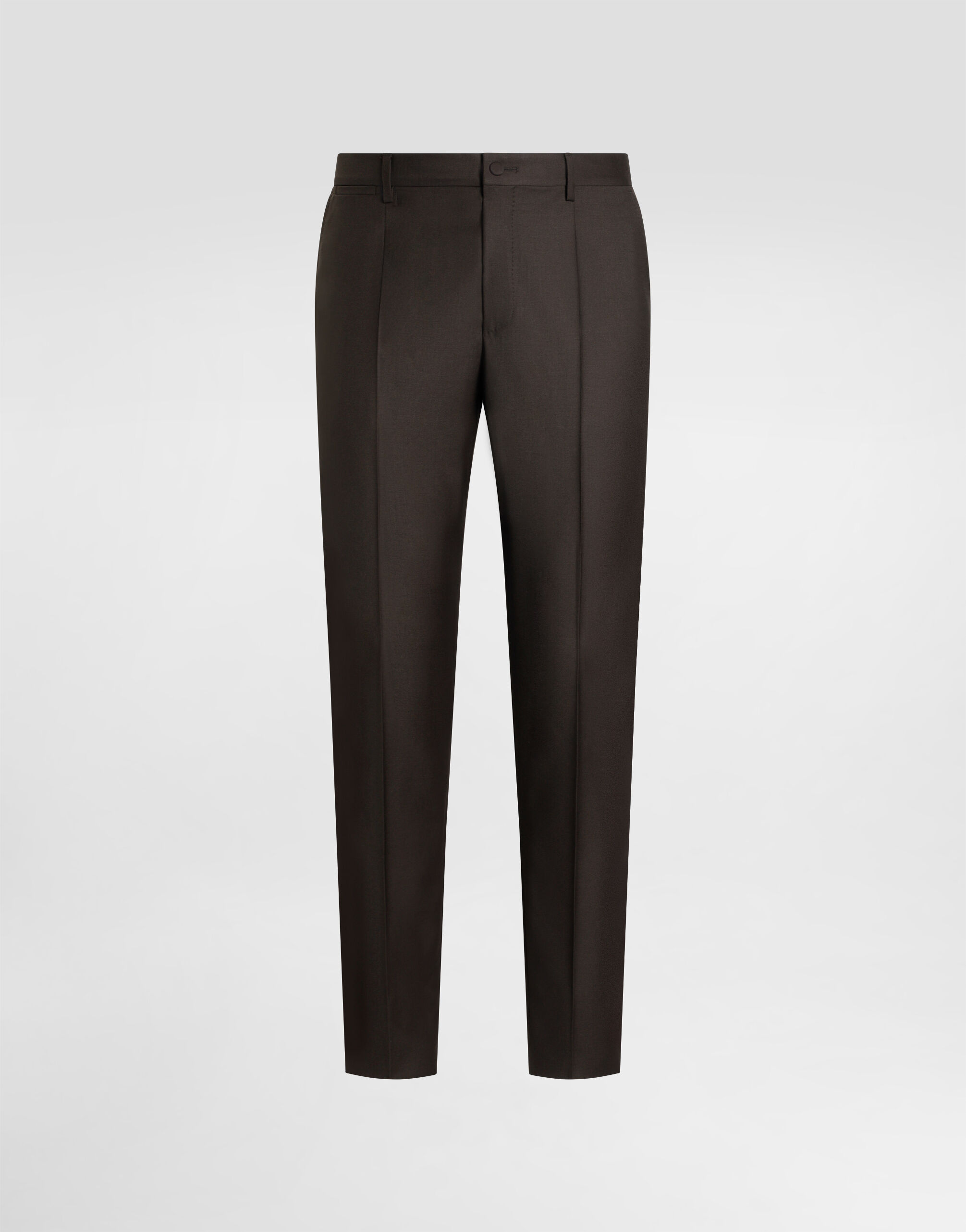 Virgin wool trousers in Brown for Men | Dolce&Gabbana®