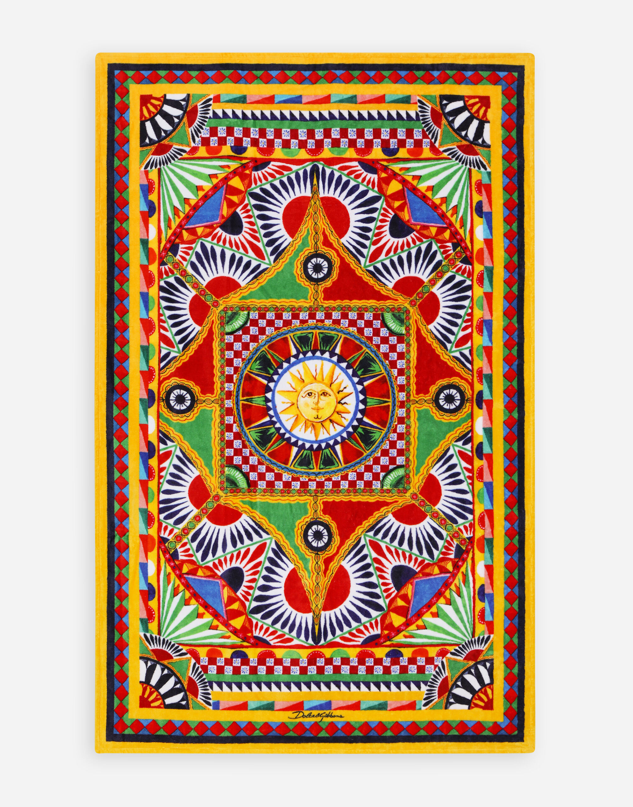 Dolce & Gabbana Terry Cotton Beach Towel Multicolor TCF014TCAGM