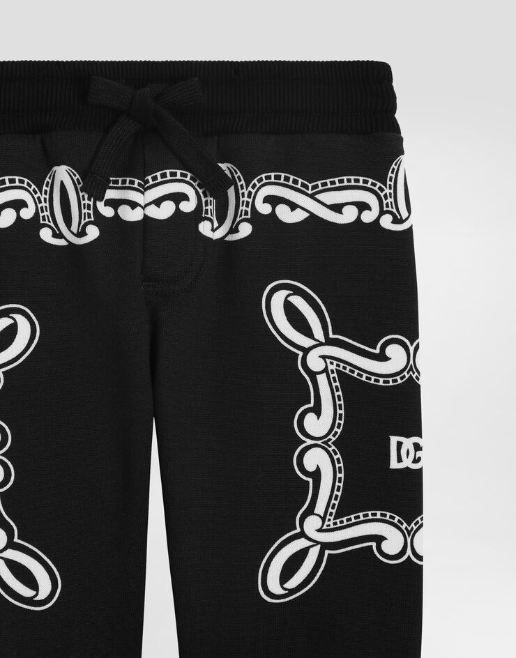 Dolce & Gabbana Cotton fleece jogging pants with bandanna print Print L1JPIBII7FQ